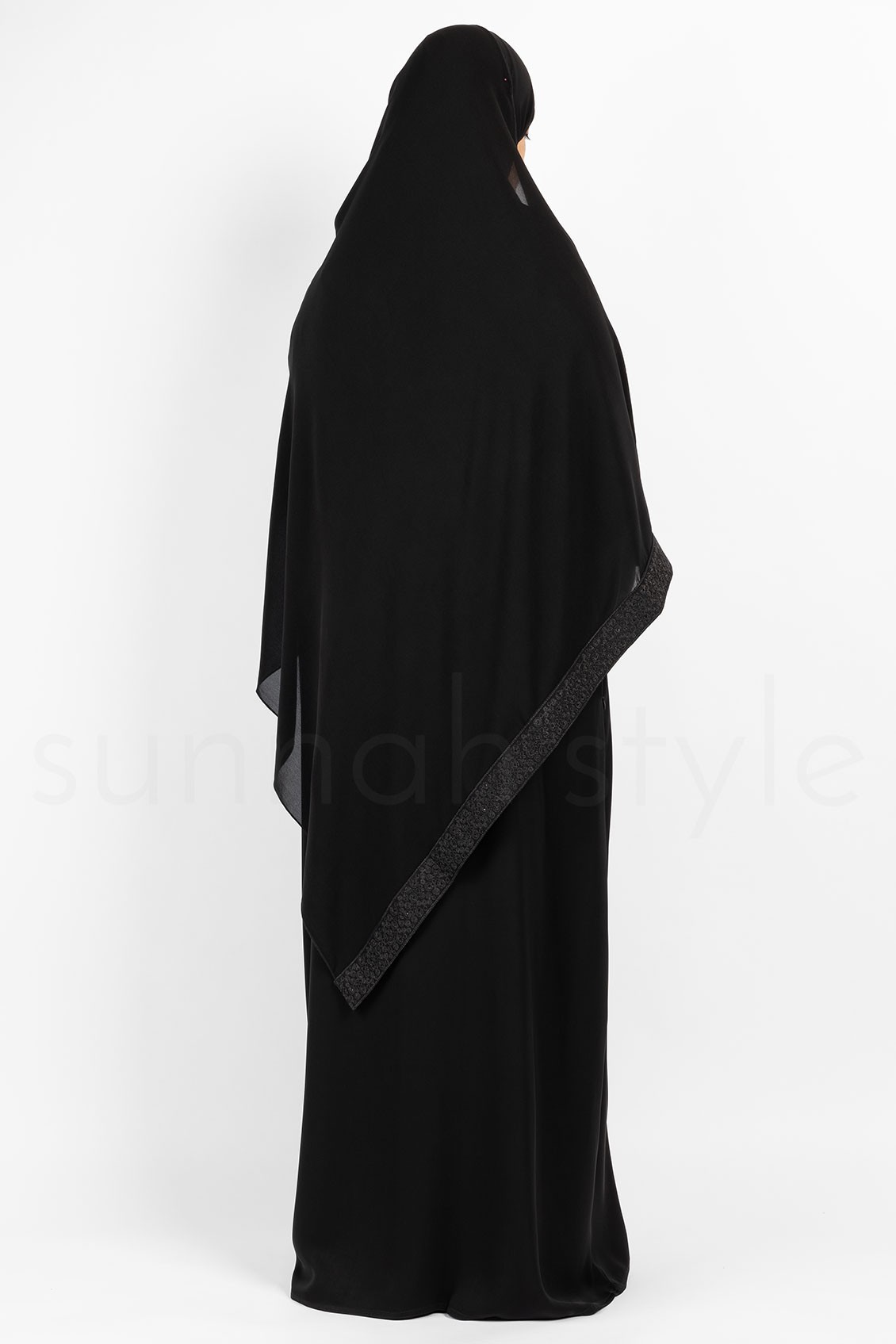 Sunnah Style Glimmer Shayla Embroidered Hijab Black